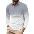thumbnail image 3 of DDAPJ pyju Big and Tall Polos for Men Quarter Zip Polo Shirt Gradient Print Long Sleeve Golf Shirts Breathable Mesh Sports Tennis Shirt Gray XXXXL, 3 of 6