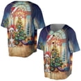 thumbnail image 3 of Merry Christmas Basset Hound Santa Hat Xmas Tree Winter Holiday All Over Print 3D Baseball Shirt Bassets Dog Breed Lovers Gifts Idea Softball Sport - 01013, 3 of 6