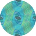 thumbnail image 1 of Ahgly Company Machine Washable Indoor Round Transitional Bright Turquoise Blue Area Rugs, 6' Round, 1 of 7