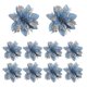 thumbnail image 2 of 4uds. 10 Uds. De cabezas de flores en polvo con purpurina de 15cm para decoración de árbol de Navidad (azul claro), 2 of 2