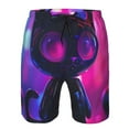 thumbnail image 3 of Logiee Neon Toy Cat Reflections Print Mens Swim Trunks Quick Dry Board Shorts,Breathable Hawaii Beach Shorts Swimwear Bathing Suits-Small, 3 of 6