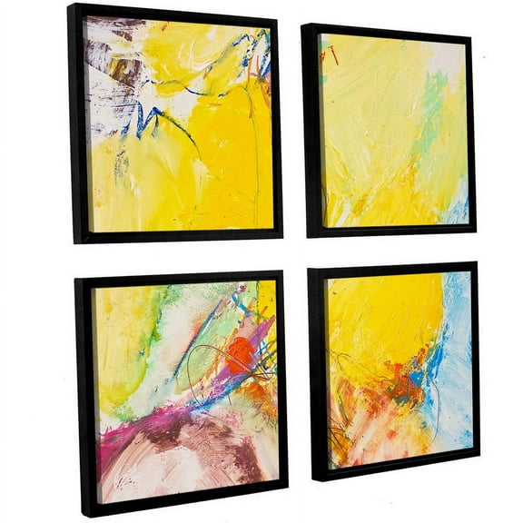 ArtWall Allan Friedlander "Crystal" 4-Piece Floater Framed Canvas Square Set