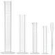 thumbnail image 1 of Juego de 4 cilindros graduados de plástico UEETEK para experimentos (10 ml, 25 ml, 50 ml y 100 ml) con 30 goteros de plástico., 1 of 5
