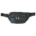 thumbnail image 6 of Black Leather Sport Fanny Pack Travel Waist Hip Jogging Zip Hip Bag Unisex, 6 of 6