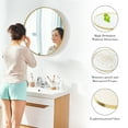 thumbnail image 3 of LIFERECORD 24" Round Mirror, Wall Mounted Circle Mirror, Vanity Mirror with Brushed Aluminum Alloy Frame for Entryway, Bathroom, Living Room, Gold, 3 of 7