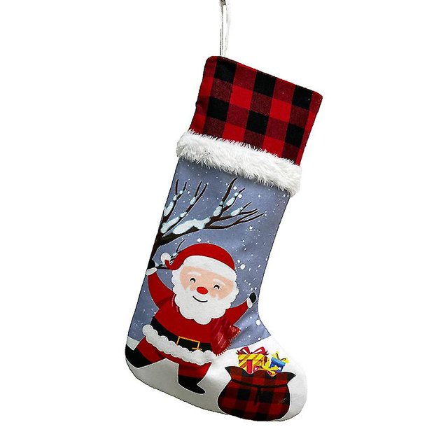 Medias navideñas, adornos para árbol de Navidad, decoración colgante, regalos de fiesta, recuerdo para niños (1 unidad)-- brillar Electrónica