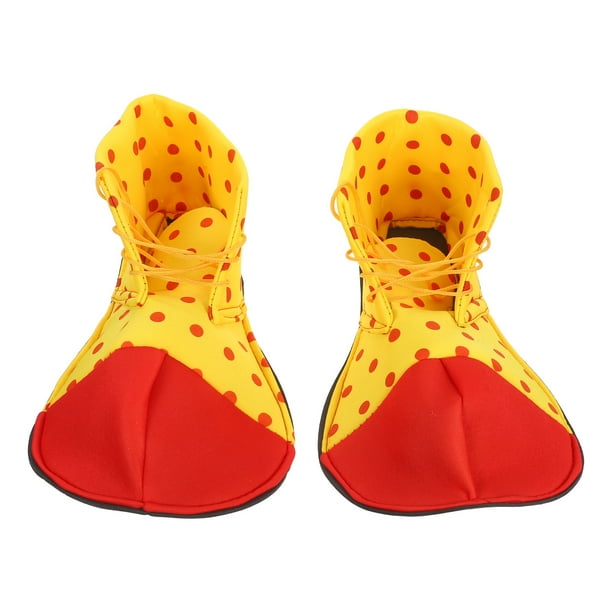 Un par de zapatos de payaso de tamaño promedio con lunares para disfraz de Halloween, para hombres y mujeres (color aleatorio).