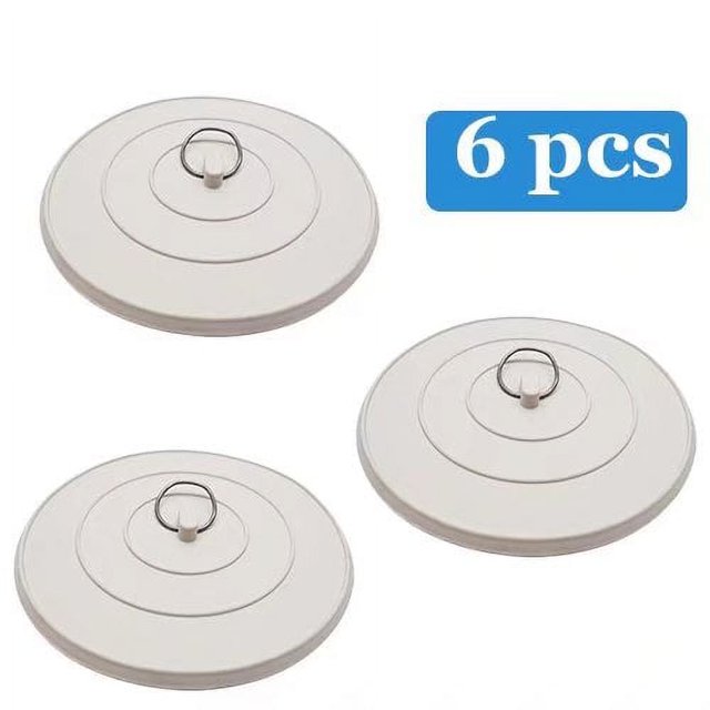 Tapón de drenaje de silicona de 4,8 pulgadas para bañera, tapón de pelo, tapa de succión plana para accesorios de cocina, baño y lavandería (paquete de 6)
