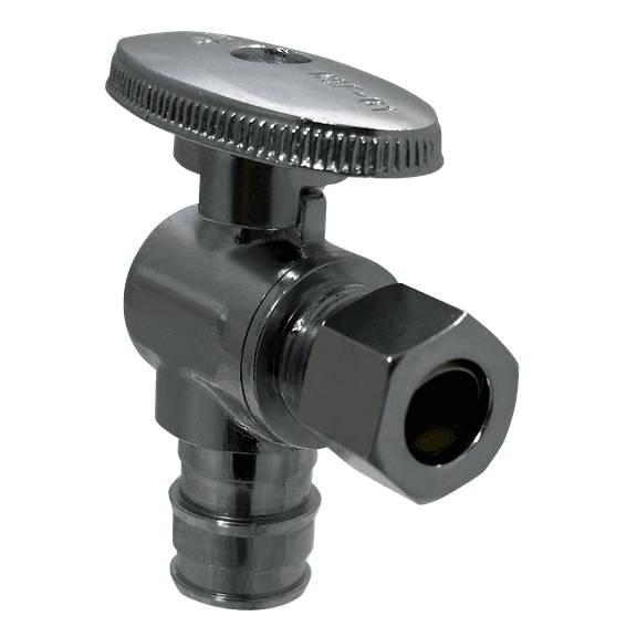 2Pcs XFITTING Pex A 1/2 Inch x 3/8 Inch OD Compression Angle Stop Valve, 201-3-1=2XX