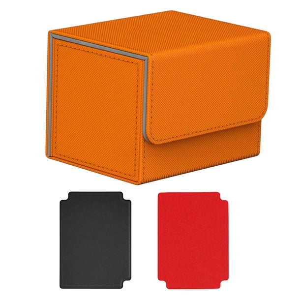 Porta tarjetas de béisbol, caja para naipes coleccionables, caja para guardar barajas Naranja