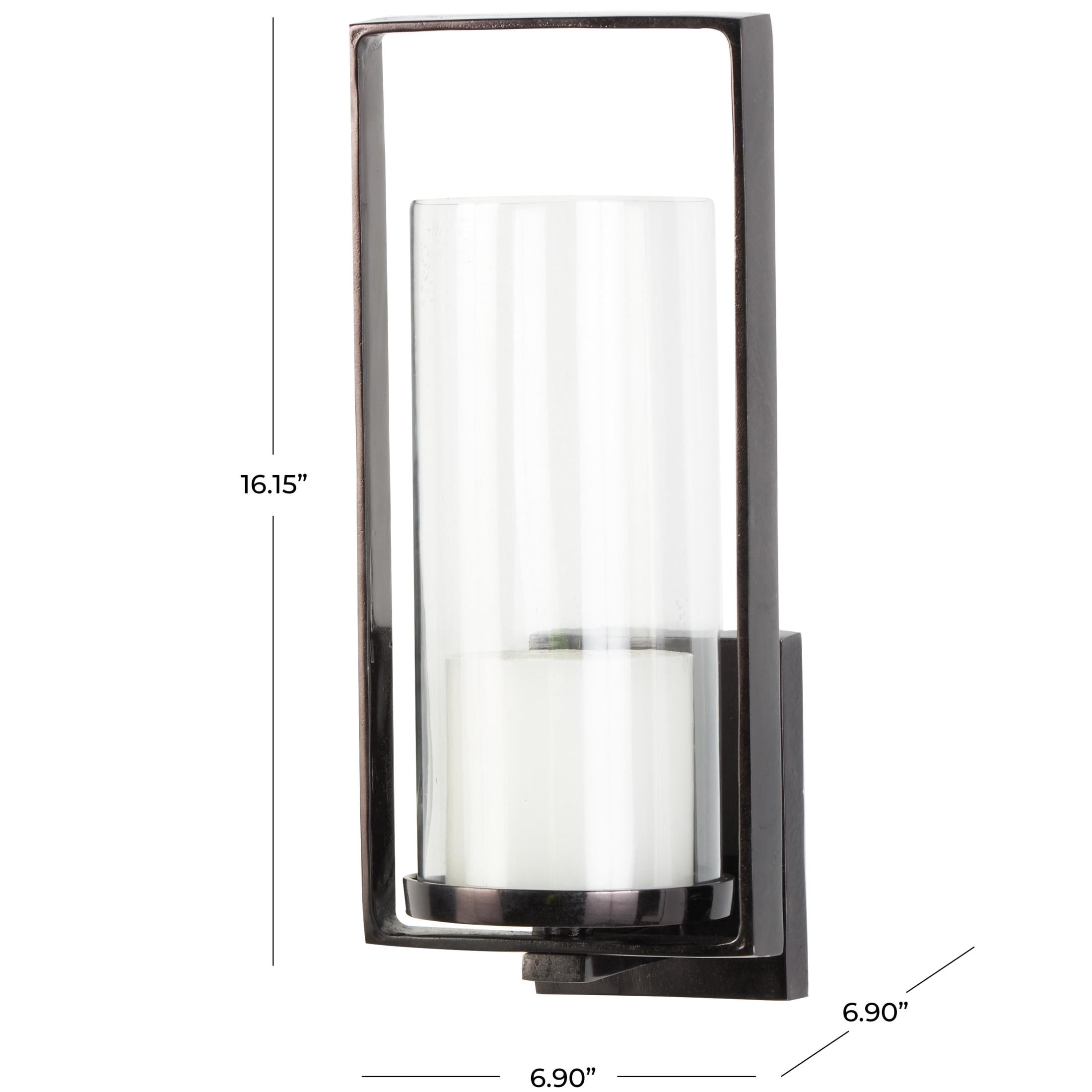 DecMode Black Metal Geometric Minimalistic Rectangular Wall Sconce