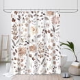 thumbnail image 2 of Coral Floral Shower Curtain, Watercolor Flower Fabric Shower Curtain for Bathroom, Cute Wildflower Butterfly Cloth Shower Curtain Set with Hooks, 72x72, 2 of 6