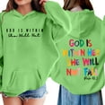 thumbnail image 2 of Oiyii Toddler Girl's Front Back Text Hoodie Sweatshirt Long Sleeve Casual Hooded Sweatshirt Outdoor Pullover Top,Green, 2 of 8