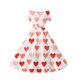 thumbnail image 4 of Vestido de manga corta con cuello en V para niña, estampado de manga corta, falda con cuello doblado y cintura mediana y grande, de poliéster., 4 of 6