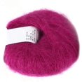 thumbnail image 3 of Fil de Laine Angora Doux Tricoté Long avec Crochet Populaire pour Tissage DIY (Rouge Foncé), 3 of 5