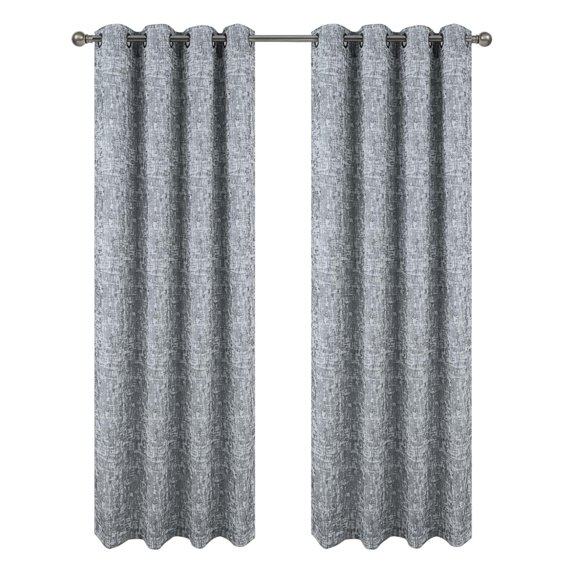 RT Designer Collection Cambridge Jacquard Luxurious Decorative Grommet Curtain Panel 54" x 90" Silver