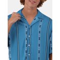 thumbnail image 4 of No Boundaries Printed Rayon Button Up Resort Shirt with Short Sleeves, Men's & Big Men's, 4 of 5