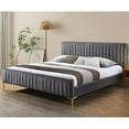 thumbnail image 4 of Pemberly Row Upholstered Contemporary Fabric King Platform Bed in Charcoal, 4 of 8
