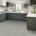 thumbnail image 2 of Abyssaly 11.8 inch x 11.8 inch Peel and Stick Floor Tile Black  and White Vinyl Flooring DIY Removable Flooring Tile for Nursery Bedroom Livingroom Playroom, 2 of 8