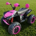 thumbnail image 5 of Joyracer 24V 2-Seater Kids Ride on Toy, 4*200W Motors, 9AH Battery Powered Electric 4-Wheeler ATV w/ Kneepads, Music, Pink, 5 of 10