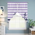 thumbnail image 5 of Anchor Purple Kitchen Window Curtains, Swag Curtains Valance for Bedroom Living Room Bathroom, Modern Navy Blue White Striped Nautical Rod Pocket Window Curtain Block Drapes 2 Panels 36"x45", 5 of 8