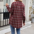 thumbnail image 5 of Cathalem Button Down Shirts for Women Plus Size Plaid Flannel Shirts for Women Oversized Long Sleeve Button Down Shirts Blouses Tops (Red,M), 5 of 9