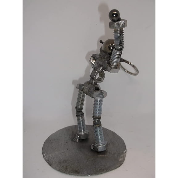 Tennis Metal Bolt Figurine, Athlete, Upcycled Art
