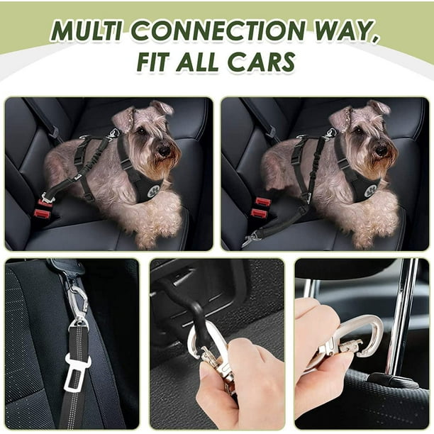 HUACA Dog Car Harness Seatbelt Set Dog Vest Harness Adjustable