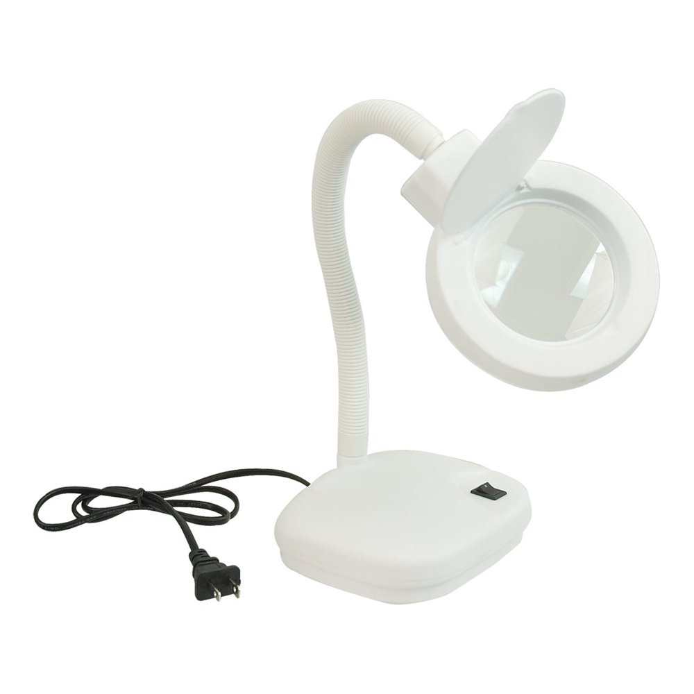 Lighted Desktop Magnifier 5x White
