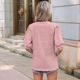 thumbnail image 4 of Camisa de Corta Abullonada para Mujer, Top de Verano, Rosa, Talla XL, 4 of 6