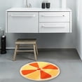 thumbnail image 6 of Flower Shaped Round Rug for Bedroom Living Room, Fluffy Circular Rug Washable Nursery Rug for Room Nonslip Indoor Floor Mat for Entryway, Lemon, 15.7x15.7 Inch, 6 of 8