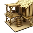 thumbnail image 6 of Wooden 3D Puzzle House, 1/72 Wooden Cabin, Architectural Scene, Assembly DIY Model Toy for Sand Table Diorama Micro Landscape Layout Decoration Style A, 6 of 8