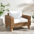 thumbnail image 2 of SAFAVIEH Couture Margarita Wicker Patio Armchair, Natural/White, 2 of 11