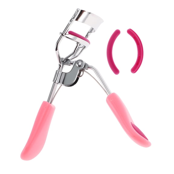 Rizador de pestañas ligero para mujeres Unique Bargains 1 Pcs para viajes de negocios Acero al carbono PS Rosa Rojo rosa