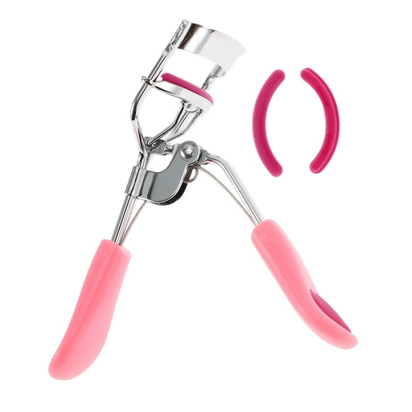 Rizador de pestañas ligero para mujeres Unique Bargains 1 Pcs para viajes de negocios Acero al carbono PS Rosa Rojo rosa