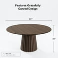 thumbnail image 3 of 60 in. Soild Wood Walnut Dining Table Round Kitchen Table, 3 of 5