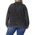 thumbnail image 4 of DARING DIVA Women's Plus Long Sleeve Vintage Denim Jacket 1X Dark Gray, 4 of 6