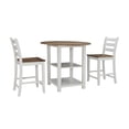 thumbnail image 1 of Linon Cain 3 Pce Counter Set with 2 Shelves in Brown Top/Light Gray Wood Base, 1 of 8