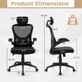 thumbnail image 3 of Costway Ergonomic Mesh Office Chair Executive Chair with Adjustable Height Black, 3 of 10