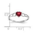 thumbnail image 2 of 14K White Gold Ring Band with Stones (01) January Garnet Heart Red, 2 of 2