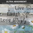 thumbnail image 4 of Flower Kitchen Rugs and Mats Non Skid Washable Set of 2, Daisy White Floral Wooden Kitchen Runner Rug, Farmhouse Vintage Rustic Kitchen Floor Mat Under Sink Mat Throw Rug for Doormat, 4 of 6