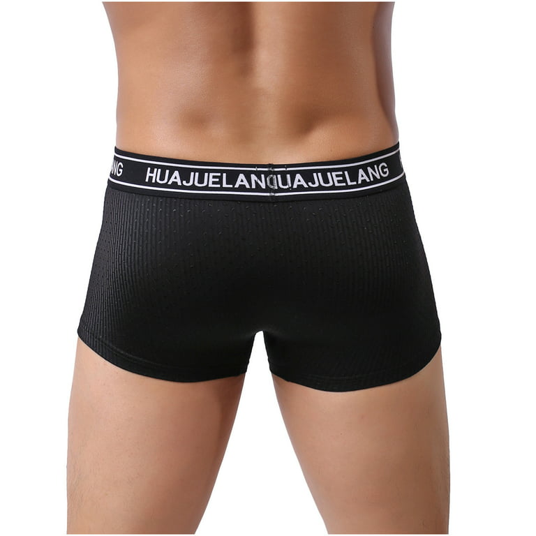 Pouch Boxer Briefs for Men Breathable Ice Silk Underwear U Convex