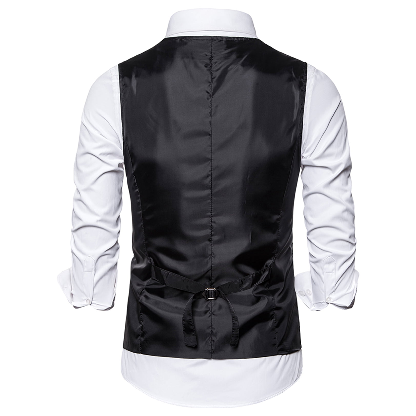 New Men's Formal Tuxedo Vest Waistcoat_2.5" skinny Necktie solid navy blue 