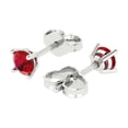 thumbnail image 2 of 14K Solid Gold Push Back Stud Earrings for Women | 0.5 cttw Round Cut Simulated Pink Tourmaline | White Gold, 2 of 5