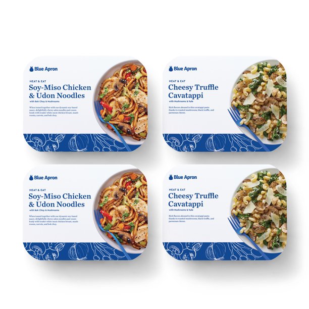 Blue Apron Heat & Eat Meal Kit Bundle Single Servings, Microwavable