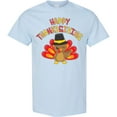 thumbnail image 3 of Inktastic Happy Thanksgiving Cute Turkey in Pilgrim Hat T-Shirt, 3 of 5