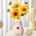 thumbnail image 6 of Cat Vase Resin Cat Shaped Vase with Heart - Modern Minimalist Cute Cat Statue Flower Holder for Table Centerpieces Living Room Bedroom Shelf - Ideal Gift for Cat Lovers, 6 of 7