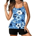 thumbnail image 3 of Karight Womens Tankini Swimsuits Two Piece Athletic Mesh Bathing Suits Blouson Tank Tops with Board Shorts, 3 of 5