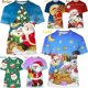 thumbnail image 3 of Camiseta de Navidad con estampado 3D para hombre y mujer, camisa informal de manga corta con cuello redondo, muñeco de nieve y alce, Unisex, 3 of 4