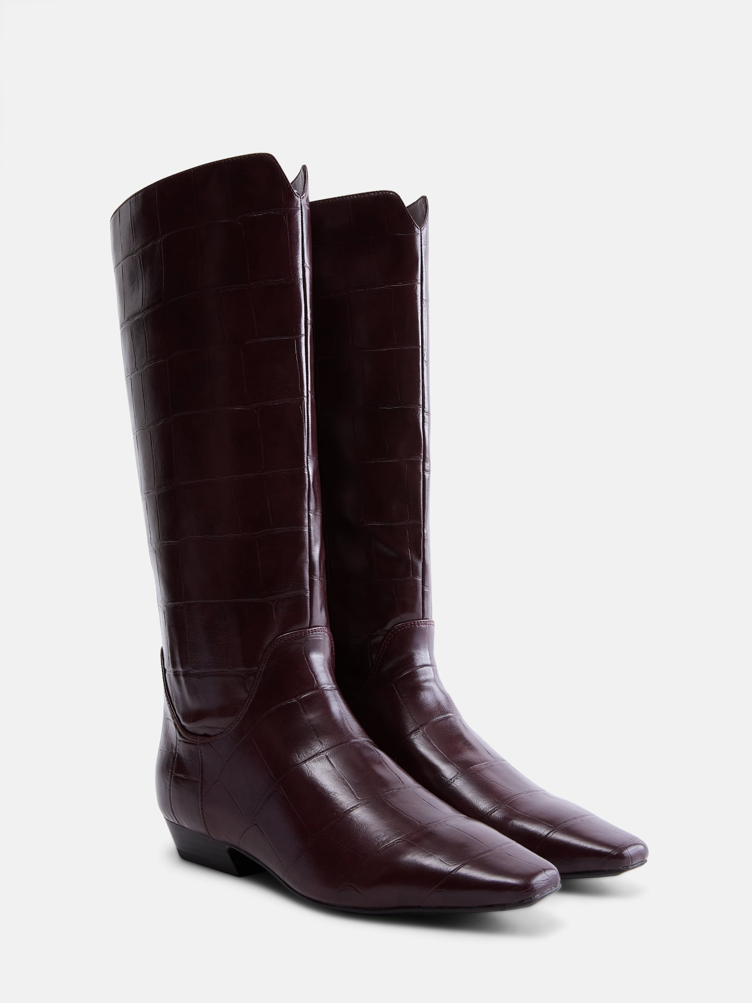 Scoop Women's Faux Croc Flat Tall Boots